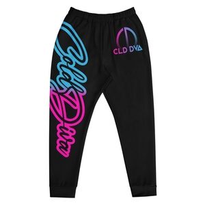 Joggers with Blue and Pink Highlights